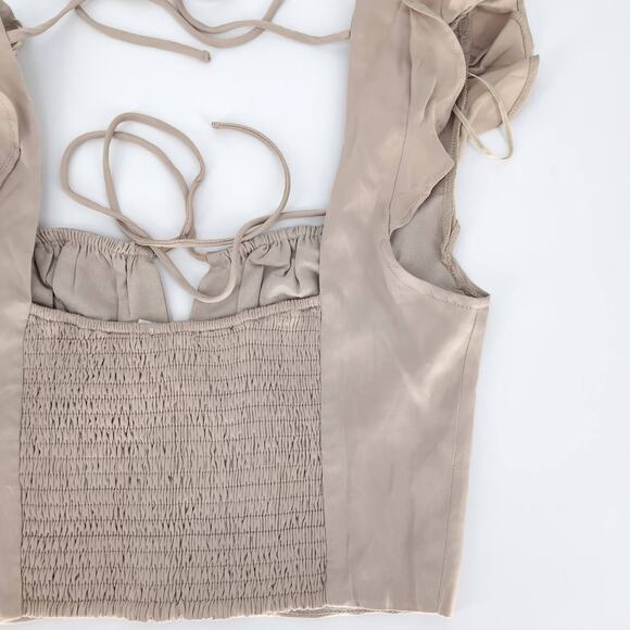 Astr the Label Milkmaid Cap Sleeve Champagne Color Top MSRP $65 - Size S - NWT - Picture 16 of 16